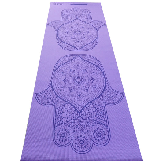 4mm Hamsa Print Yoga Mat 4 Mm in Purple